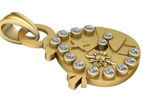 Symbolic gold pendant 3D Print Model
