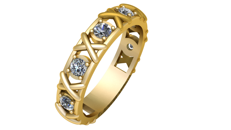 Gold diamond ring Model do druku 3D .c4d .max .obj .3ds .fbx .stl .blend