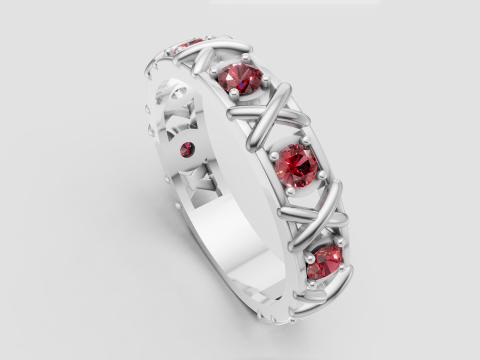Gold diamond ring Model do druku 3D