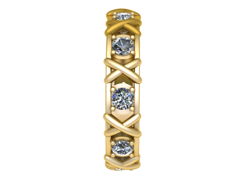 Gold diamond ring Model do druku 3D