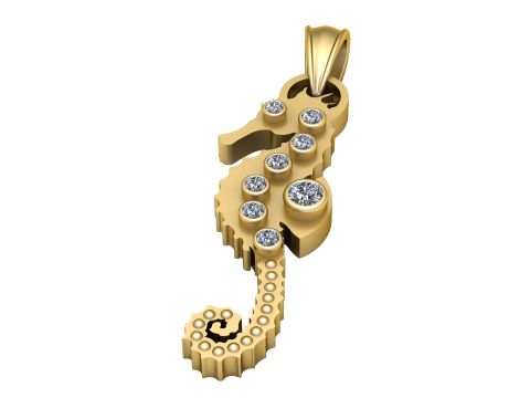 Seahorse pendant 3D Baskı Modeli