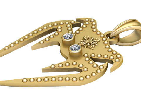 Ciondolo granchio PENDENTE marino Modello di stampa 3D