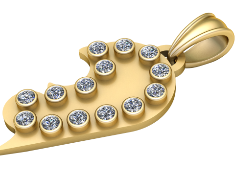 Abstract gold pendant 3D Print Model
