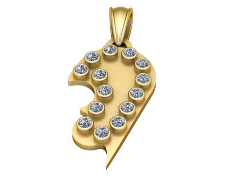 Abstract gold pendant 3D Print Model