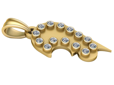 Abstract gold pendant 3D Print Model