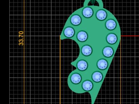Abstract gold pendant 3D Print Model