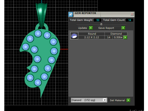 Abstract gold pendant 3D Print Model
