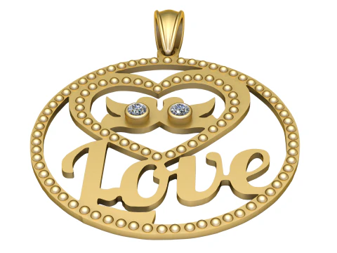 Love GOLD pendant 3D Print Model