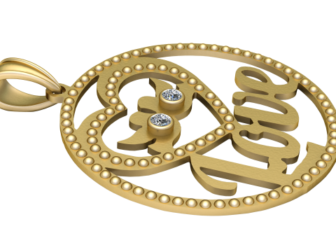 Love GOLD pendant Model do druku 3D