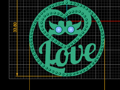 Love GOLD pendant Model do druku 3D