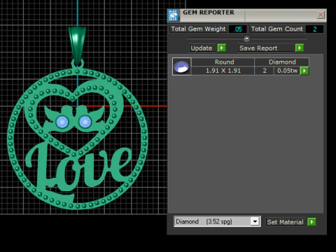 Love GOLD pendant 3D Print Model