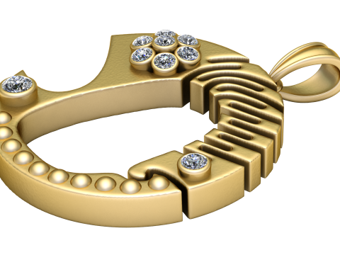 Gold Pendant 3D Print Model
