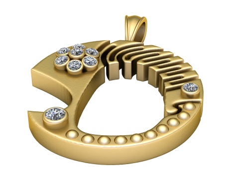 Gold Pendant Modello di stampa 3D