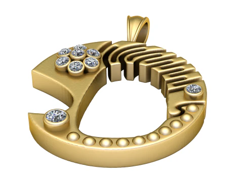 골드 펜던트 3D 프린트 모델