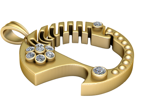 Gold Pendant Modello di stampa 3D