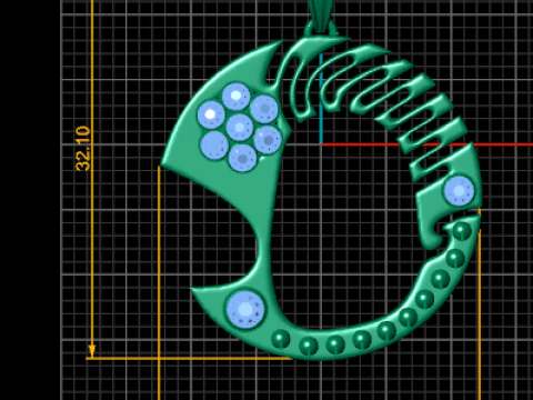 골드 펜던트 3D 프린트 모델