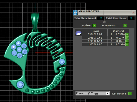 골드 펜던트 3D 프린트 모델