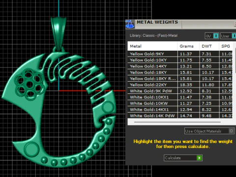 골드 펜던트 3D 프린트 모델