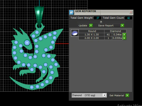 Gold Lizard Pendant 3D Print Model