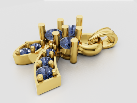 White Gold Pendant 3D Print Model