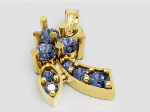 White Gold Pendant 3D Print Model