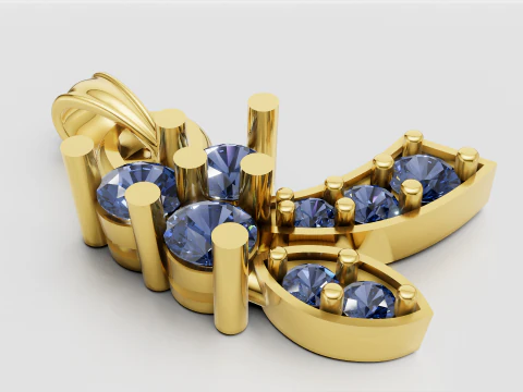 White Gold Pendant 3D Print Model