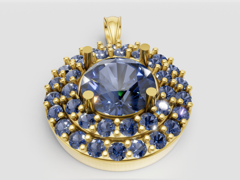 Gold Halo Pendant Modèles 3D en vedette