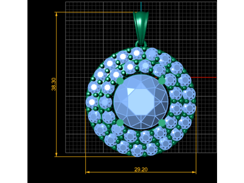Gold Halo Pendant Modèles 3D en vedette