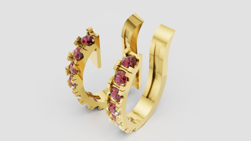 White Gold Hoop Earrings 3Dプリントモデル .c4d .max .obj .3ds .fbx .stl .blend 