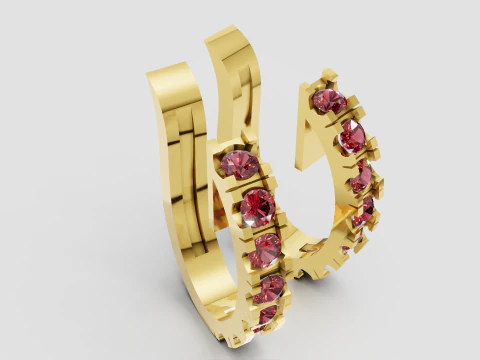 White Gold Hoop Earrings 3D Print Model