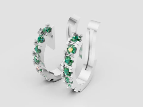 White Gold Hoop Earrings 3D Print Model