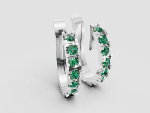 White Gold Hoop Earrings 3D Print Model