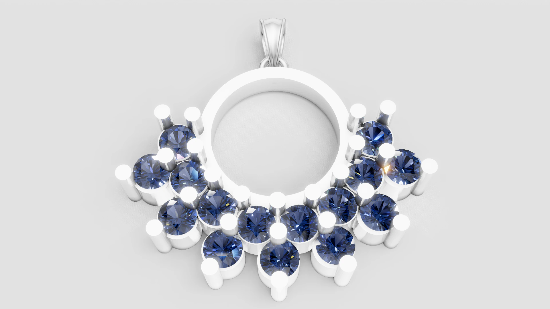 White Gold Pendant 3D Print Model .c4d .max .obj .3ds .fbx .stl .blend 