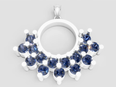 Pendentif en or blanc Modèles 3D en vedette