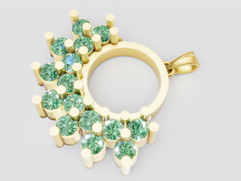 White Gold Pendant Modèles 3D en vedette