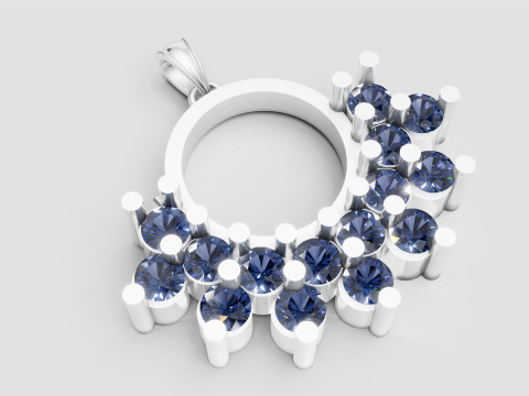 White Gold Pendant Modèles 3D en vedette
