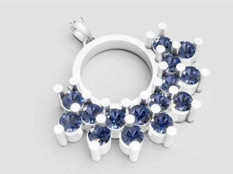 White Gold Pendant 3D Print Model