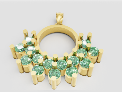 White Gold Pendant Modèles 3D en vedette