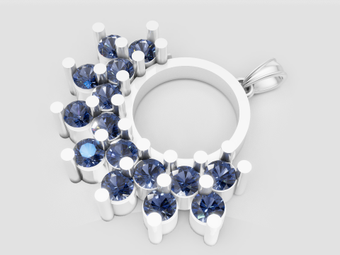 White Gold Pendant Modèles 3D en vedette