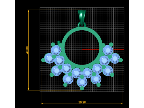 White Gold Pendant Modèles 3D en vedette