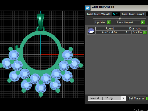 White Gold Pendant Modèles 3D en vedette
