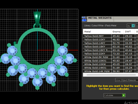 White Gold Pendant Modèles 3D en vedette