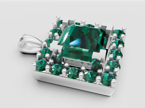 WHITE GOLD PENDANT 3D Print Model