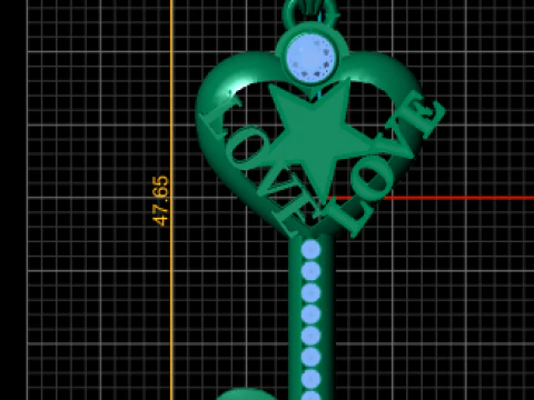 LOVE KEY PENDANT 3D Print Model