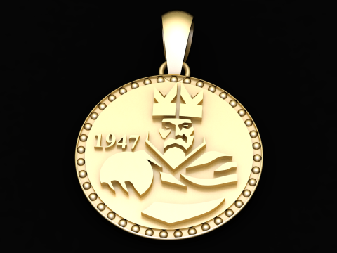 King coin pendant Modello di stampa 3D