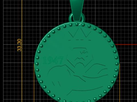 King coin pendant Modello di stampa 3D