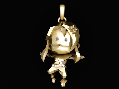 Geometric girl pendant Modelo de Impressão 3D