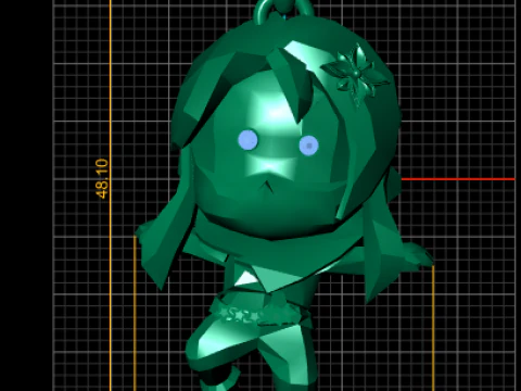 Geometric girl pendant 3D Print Model