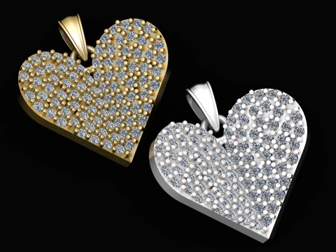 Diamond heart pendant 3D Print Model