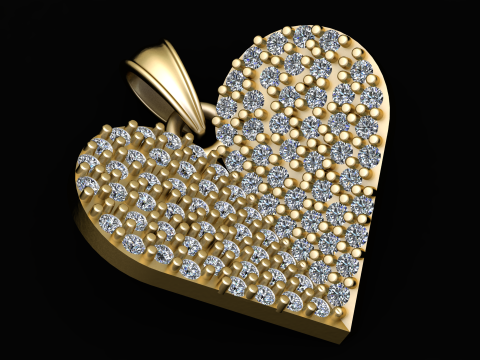 Diamond heart pendant 3D Baskı Modeli